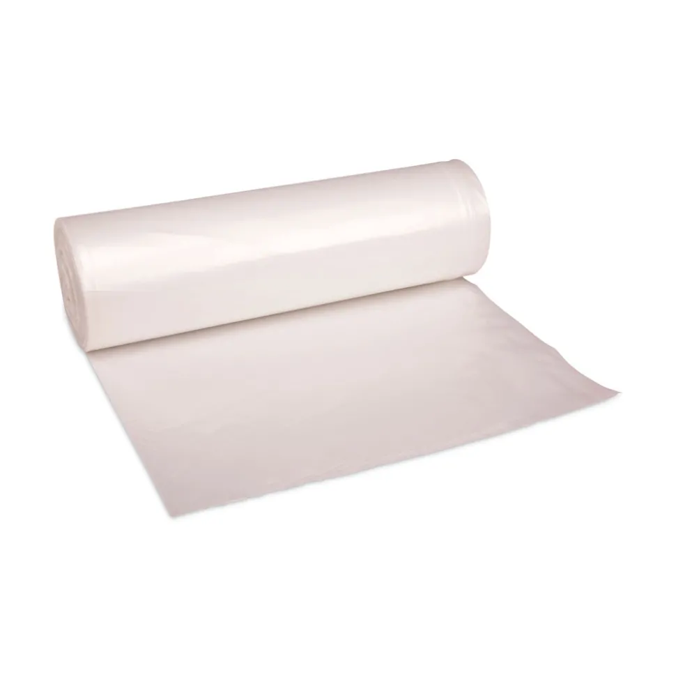 Boardwalk 40 in. x 48 in. 45 Gallon 13 mic High Density Industrial Coreless Roll Can Liners - Natural (250/Carton)