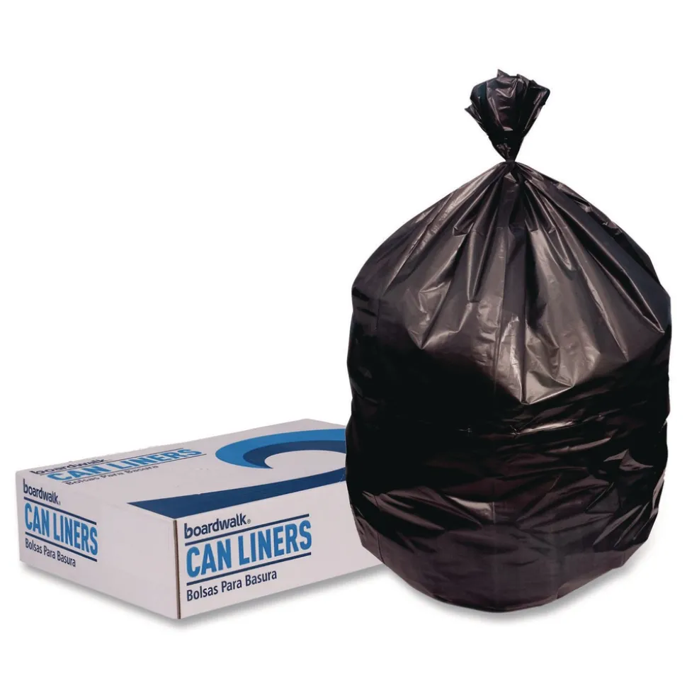 Boardwalk 40 in. x 48 in. 45 gal. 22 mic High-Density Can Liners - Black (150/Carton)