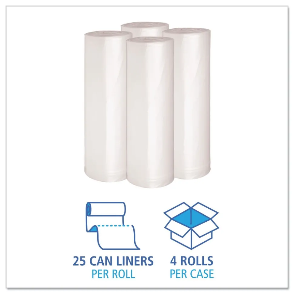 Boardwalk 40 in. x 46 in. 45 gal. 1.4 mil Recycled Low-Density Polyethylene Can Liners - Clear (100/Carton)