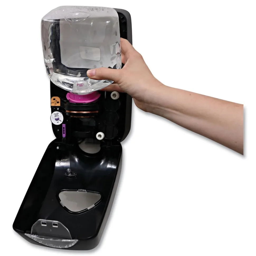 Boardwalk 6 in. x 4.05 in. x 10.58 in. 1200 mL Touch-Free Foam Soap Dispenser - Black
