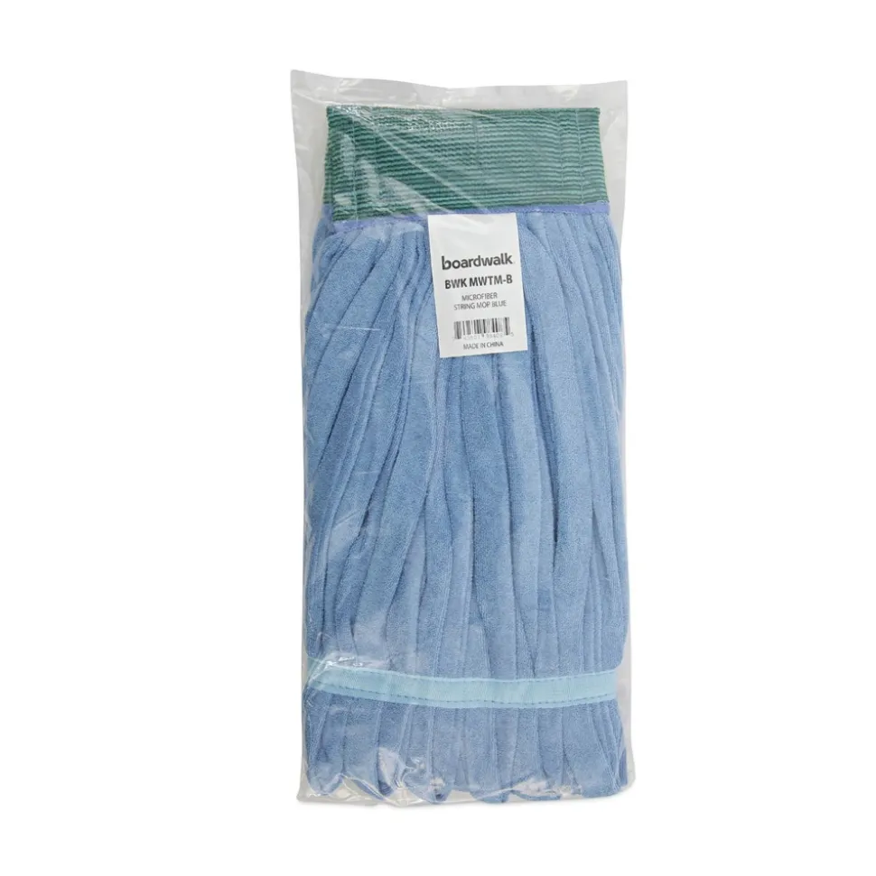 Boardwalk Microfiber Looped-End Wet Mop Head - Medium, Blue