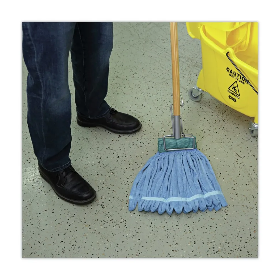 Boardwalk Microfiber Looped-End Wet Mop Head - Medium, Blue