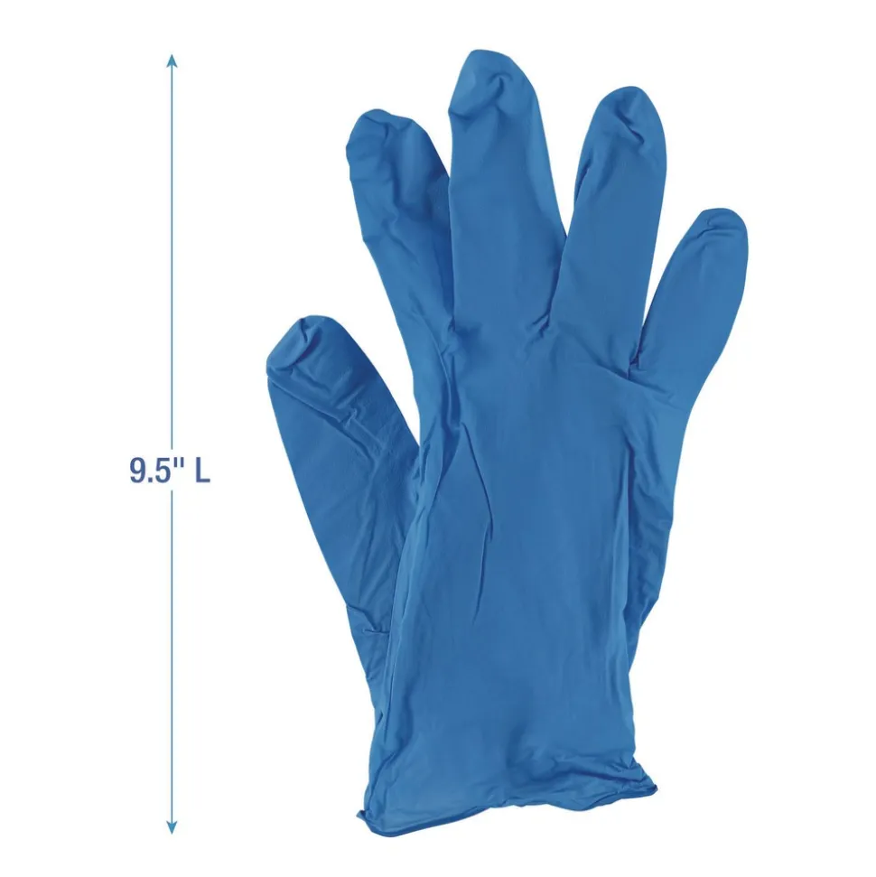 Boardwalk 5 mil Disposable General-Purpose Powder-Free Nitrile Gloves - Large, Blue (100/Box)