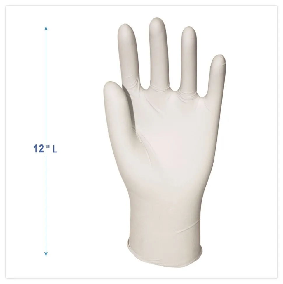 Boardwalk 4.4 mil 12 in. Long Powder-Free General-Purpose Latex Gloves - Large, Natural (100/Box)