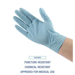 Boardwalk 5 mil 9.5 in. Long Powder-Free Disposable Examination Nitrile Gloves - Medium, Blue (100/Box, 10 Boxes/Carton)