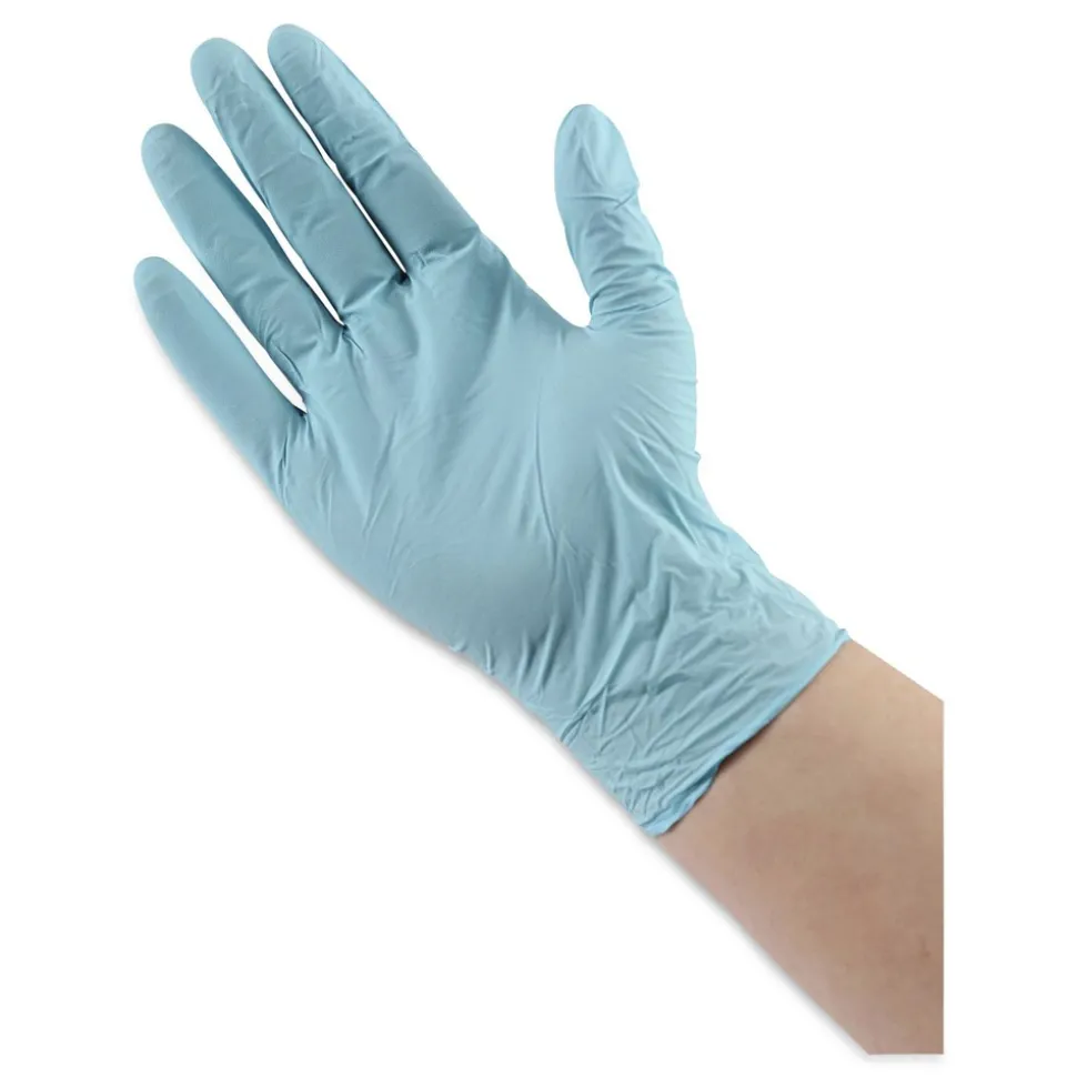 Boardwalk 5 mil 9.5 in. Long Powder-Free Disposable Examination Nitrile Gloves - Large, Blue (100/Box, 10 Boxes/Carton)