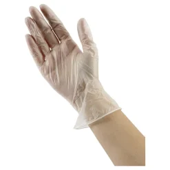 Boardwalk 3.6 mil Thick 9.5 in. Long Powder-Free Exam Vinyl Gloves - Large, Clear (100/Box, 10 Boxes/Carton)