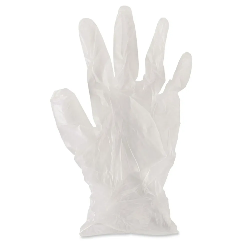 Boardwalk 3.6 mil Thick 9.5 in. Long Powder-Free Exam Vinyl Gloves - Medium, Clear (100/Box, 10 Boxes/Carton)