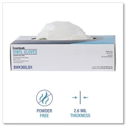 Boardwalk 2.6 mil Thick 13 in. Long Powder-Free General Purpose Vinyl Gloves - Large, Clear (100/Box)