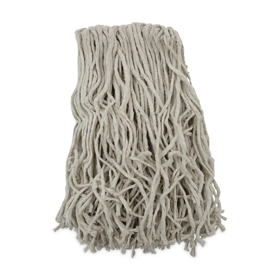 Boardwalk 16 oz. Cut-End Banded Cotton Banded Mop Head - White (12/Carton)