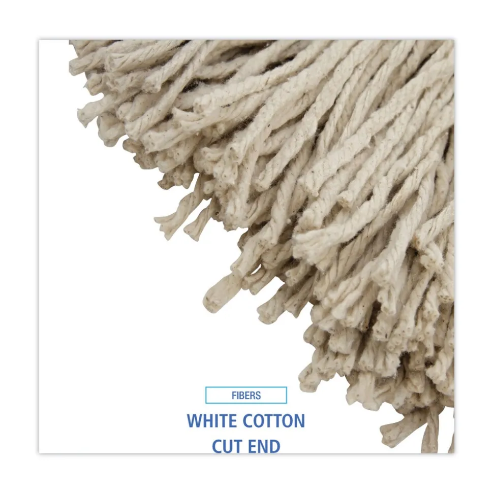 Boardwalk 24 oz. Cut-End Lie-Flat Cotton Wet Mop Head - White