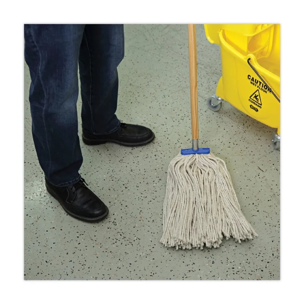 Boardwalk 24 oz. Cut-End Lie-Flat Cotton Wet Mop Head - White