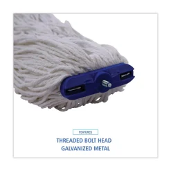 Boardwalk 16 oz. Cut-End Lie-Flat Rayon Wet Mop Head - White (12/Carton)