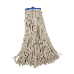 Boardwalk 20 oz. Economical Lie-Flat Cotton Fiber Mop Head - White (12/Carton)