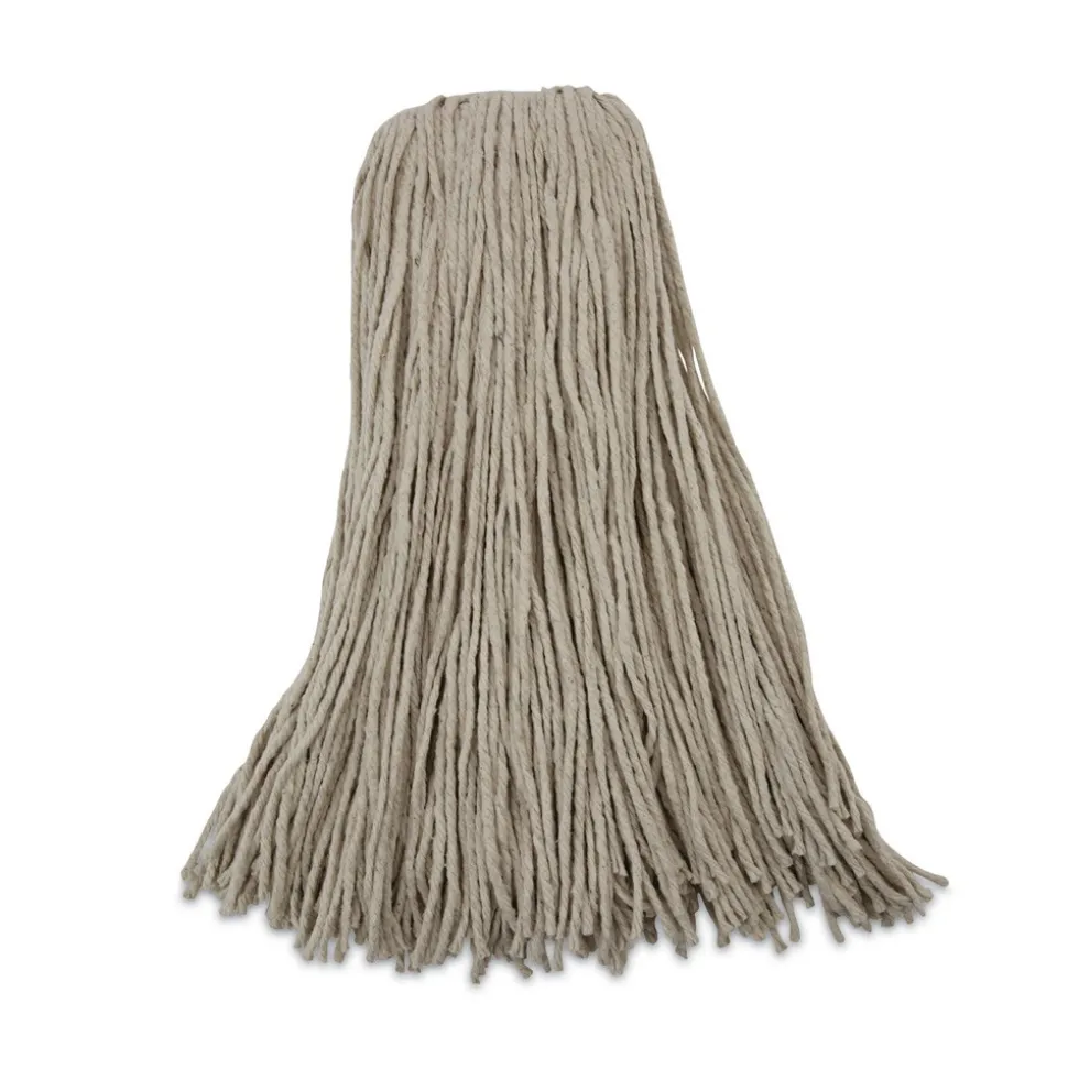 Boardwalk 32 oz. Economical Lie-Flat Cotton Fiber Mop Head - White (12/Carton)
