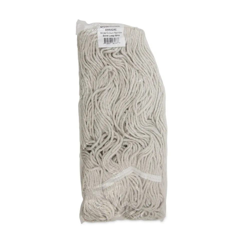 Boardwalk 24 oz. Pro Loop Web/Tailband Cotton Wet Mop Head - White (12/Carton)