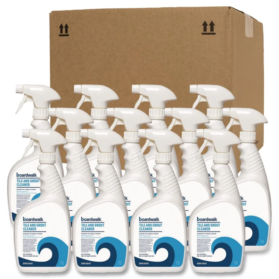 Boardwalk 32 oz Tile and Grout Cleaner - Minted Evergreen Scent (12/Carton)