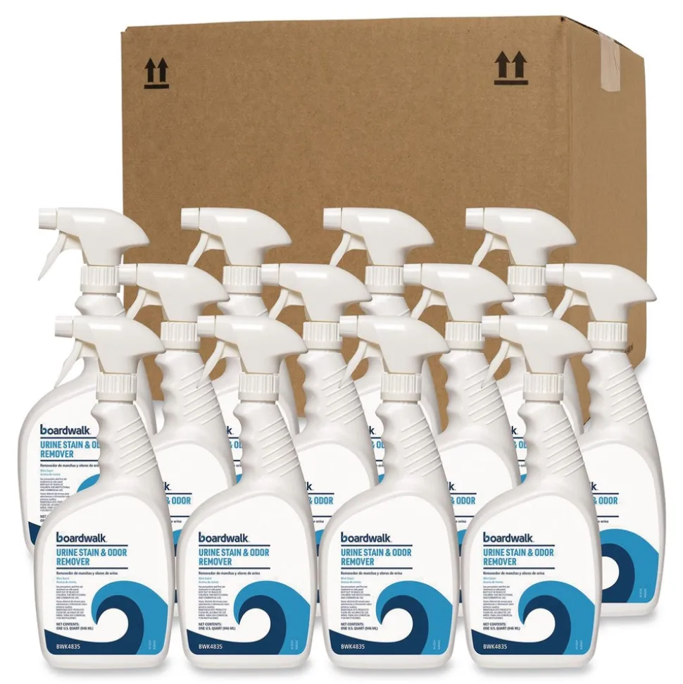 Boardwalk 32 oz Urine Stain and Odor Remover - Fresh Mint Scent (12/Carton)