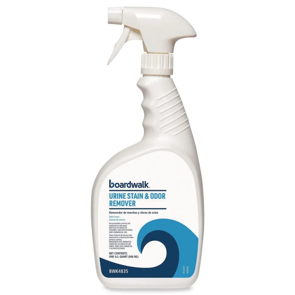 Boardwalk 32 oz Urine Stain and Odor Remover - Fresh Mint Scent (12/Carton)