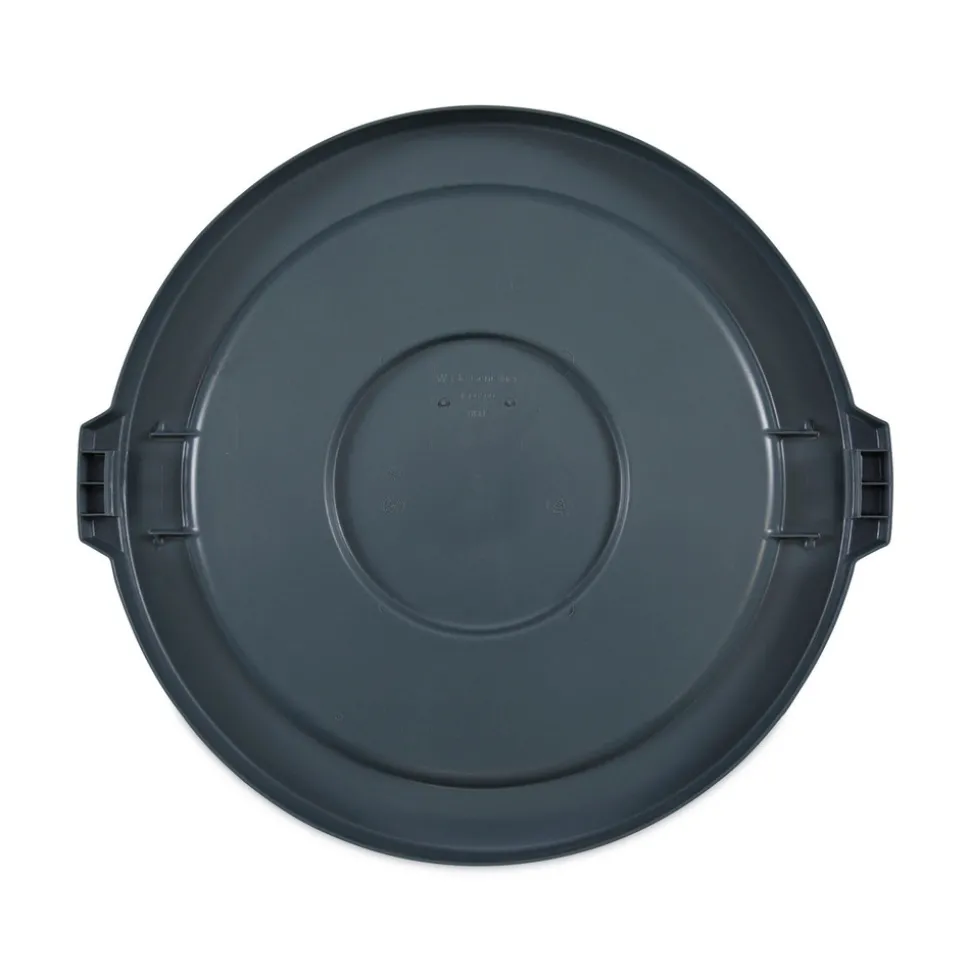 Boardwalk Plastic Round Flat-Top Lid for 32 Gallon Waste Receptacles - Gray