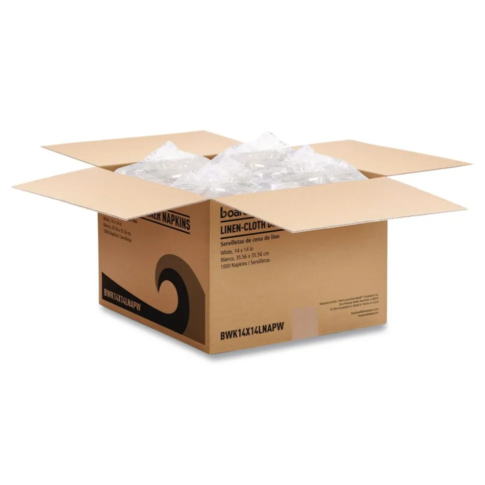 Boardwalk 1-Ply 14 in. x 14 in. Linen-Feel Flat Napkins (1000/Carton)