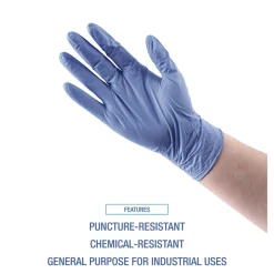Boardwalk 380 Series 4 mil Thick 9.5 in. Long Powder-Free Disposable General-Purpose Nitrile Gloves - Small, Blue (100/Box, 10 Boxes/Carton)