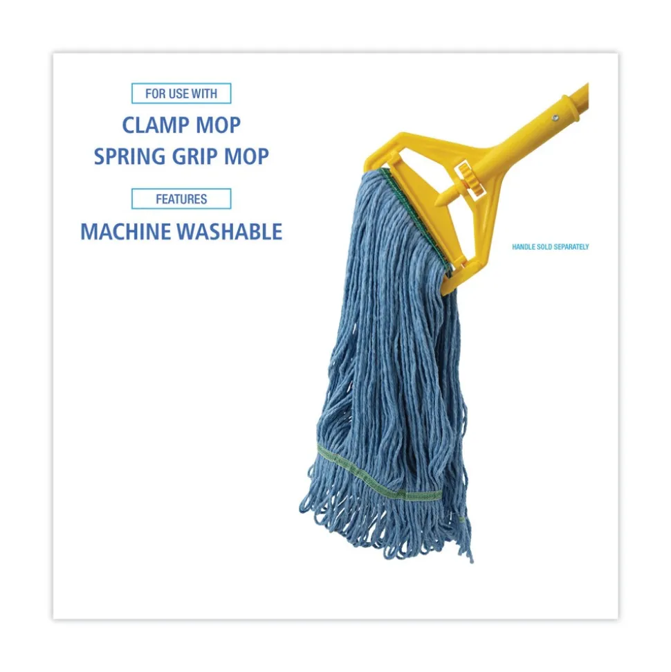 Boardwalk Super Loop Wet Cotton/Synthetic Mop Head - Medium, Blue