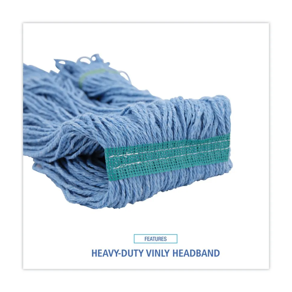 Boardwalk Super Loop Wet Cotton/Synthetic Mop Head - Medium, Blue