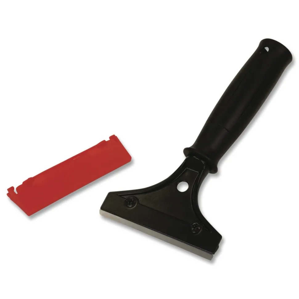 Boardwalk Window Cleaning Kit, 12-in Wide Combo Washer/Squeegee, 8 ft Extension Pole, 4-in Wide Scraper with 8-in Handle