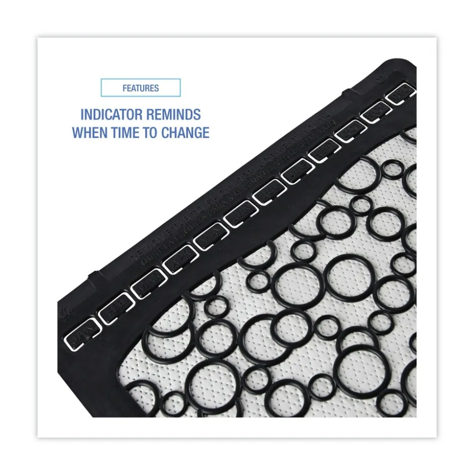 Boardwalk 17.5 x 20 Slip-Resistant Disposable Urinal Floor Mat 2.0 - Black/White (6/Carton)