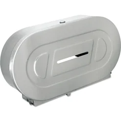 Bobrick 20.81 in. x 5.31 in. x 11.38 in. Jumbo Toilet Tissue 2 Roll Dispenser - Satin-Finish Stainless Steel
