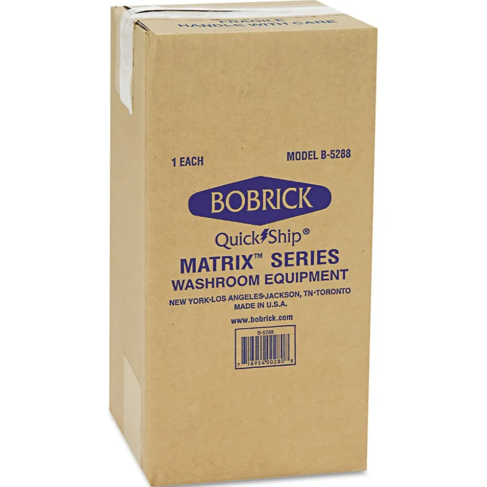 Bobrick Matrix Series 6.25 in. x 6.88 in. x 13.5 in. Two-Roll Tissue Dispenser - Gray