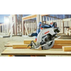 Bosch 18V Brushless Blade-Left Lithium-Ion 6-1/2 in. Cordless Circular Saw Kit with 2 Batteries (4 Ah)
