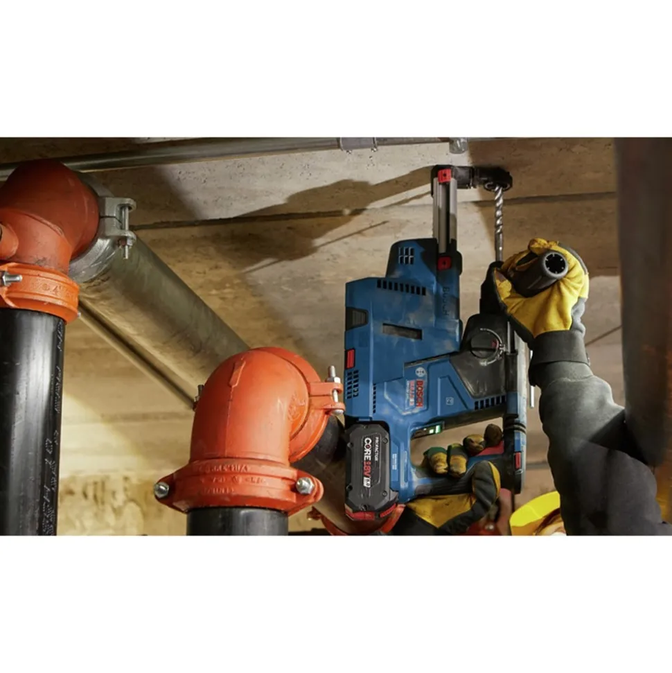 Bosch 18V Brushless Lithium-Ion 1 in. Cordless SDS-Plus Bulldog Rotary Hammer Kit with 2 Batteries (8 Ah)
