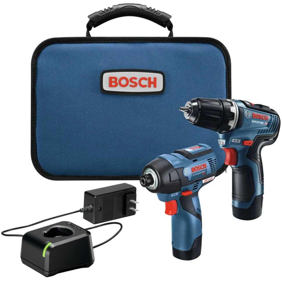 Bosch 12V MAX Brushless Lithium-Ion 3/8 in. Cordless Drill Driver/1/4 in. Hex impact Driver Combo Kit (2 Ah)