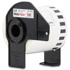 Brother 2.44 in. x 50 ft. Continuous Paper Label Tape - White (3/Pack)