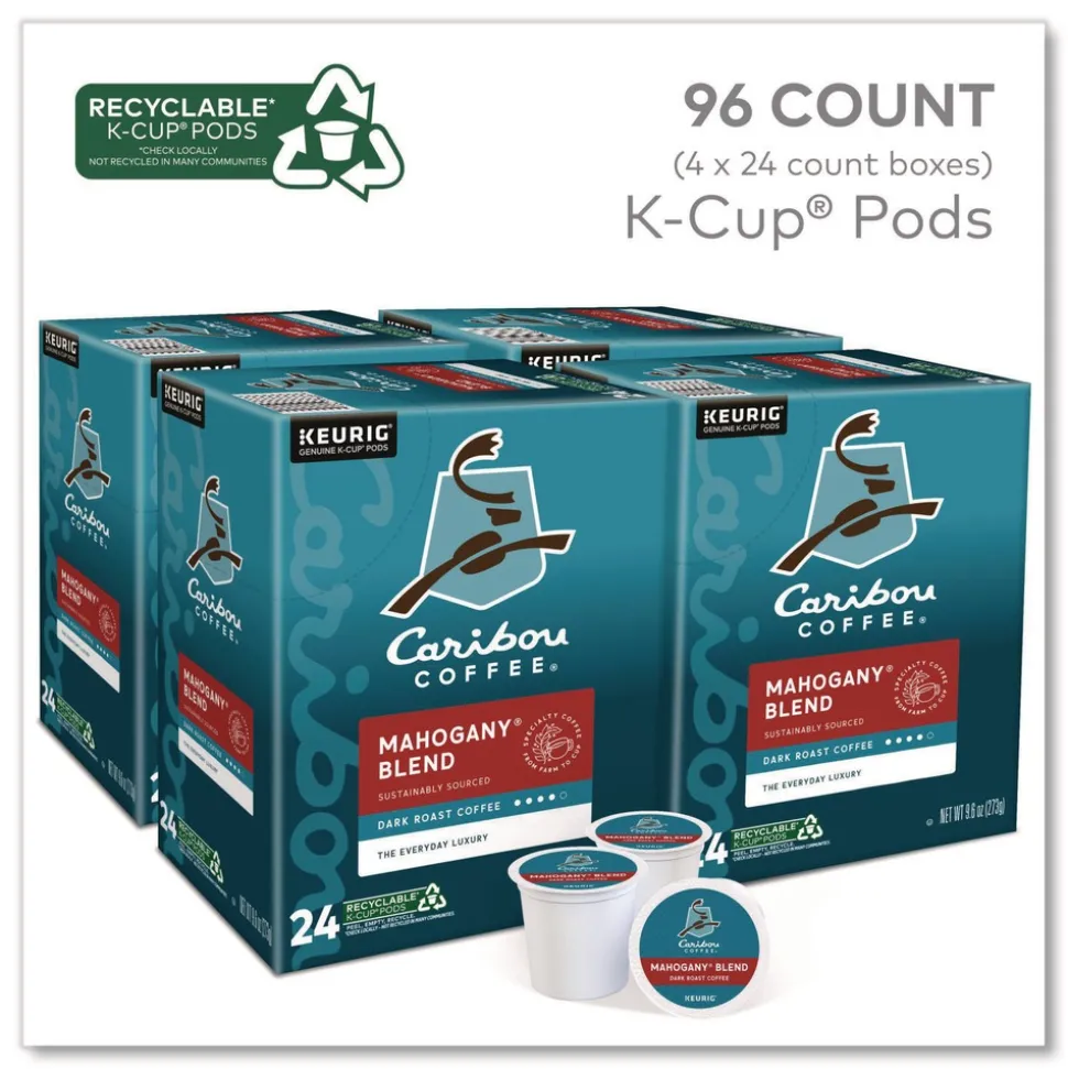 Caribou Coffee 5000330134 Coffee K-Cups - Mahogany (96/Carton)