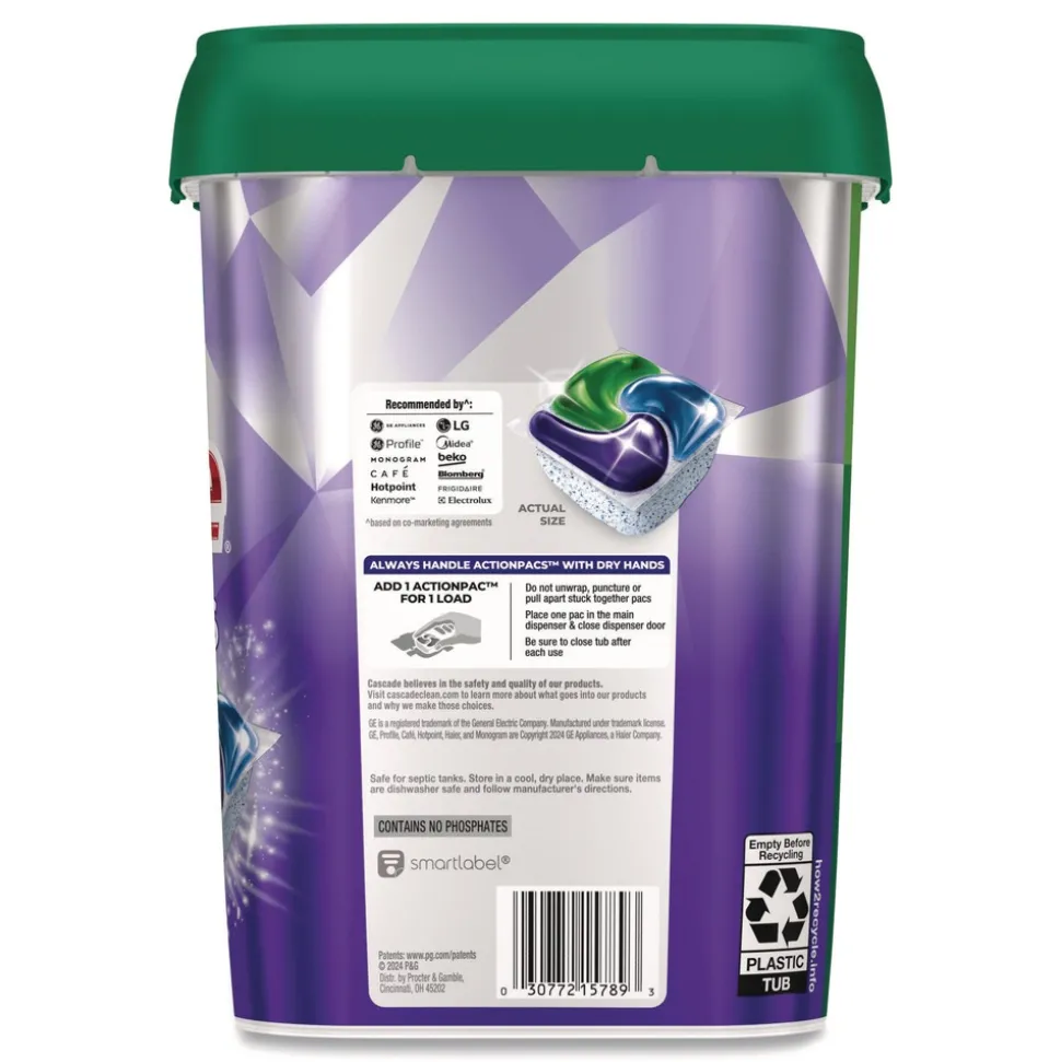 Cascade Platinum Plus 28.4 oz. Tub ActionPacs Dishwasher Detergent Pods - Fresh Scent (3/Carton)
