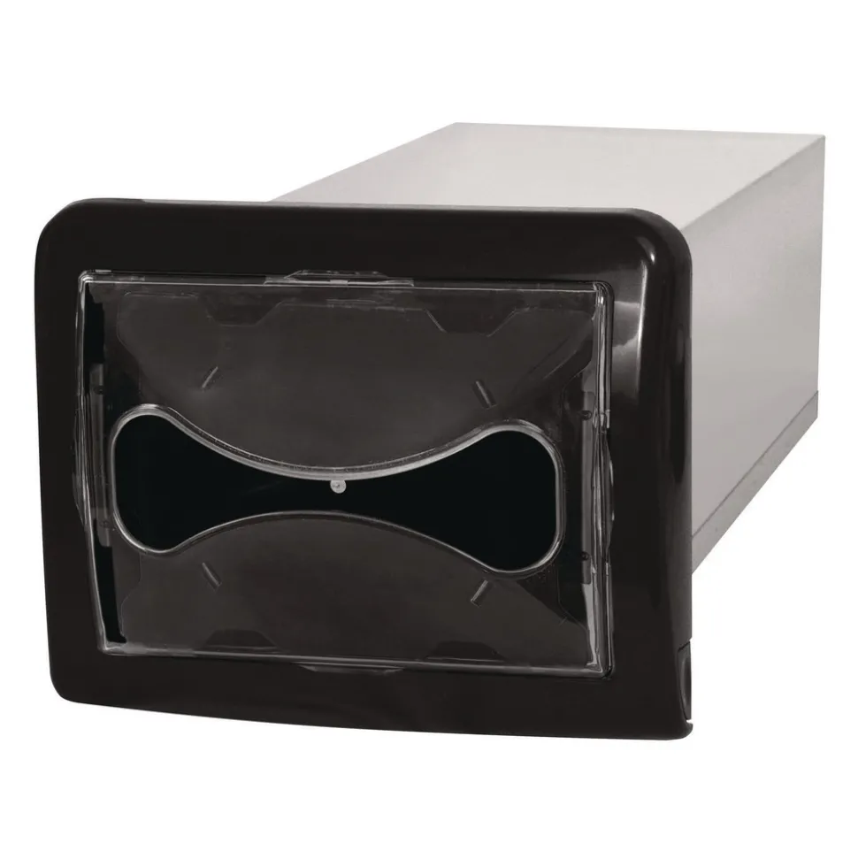 Cascades PRO DN200 6.25 in. x 18 in. x 6.5 in. Tandem In-Counter Interfold Napkins Dispenser - Black