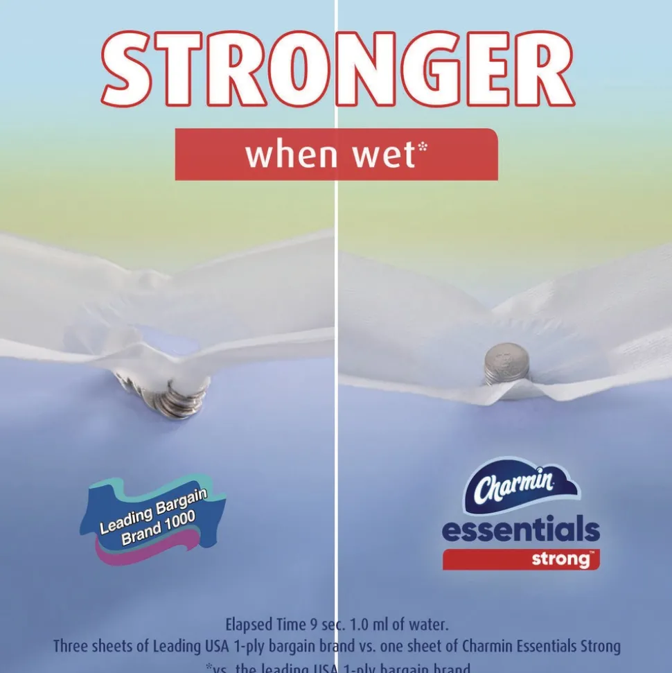 Charmin Essentials Strong 1-Ply Septic Safe Bathroom Tissue - White (4/Carton)