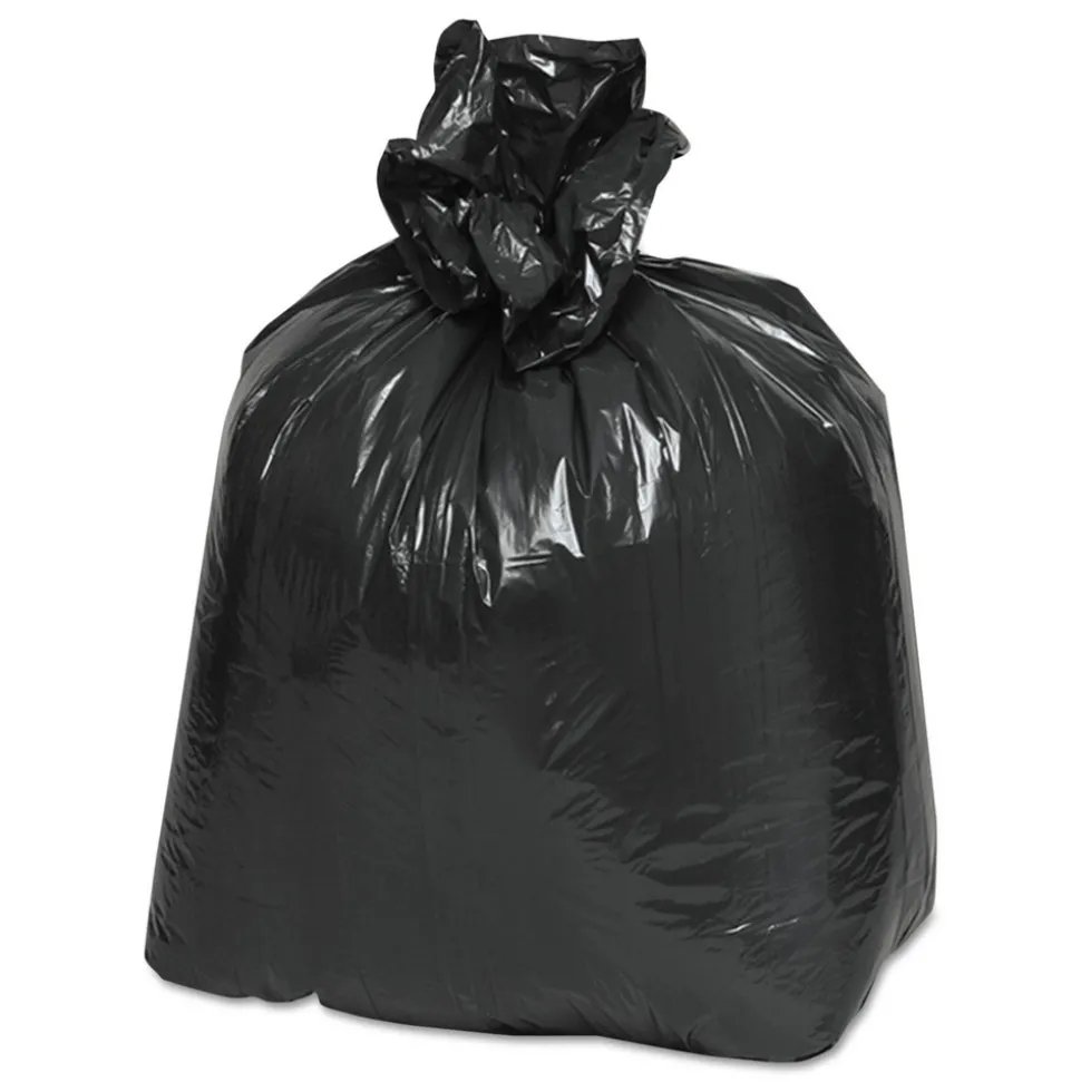 Classic 10 Gallon 0.6 mil 24 in. x 23 in. Linear Low-Density Can Liners - Black (25 Bags/Roll, 20 Rolls/Carton)