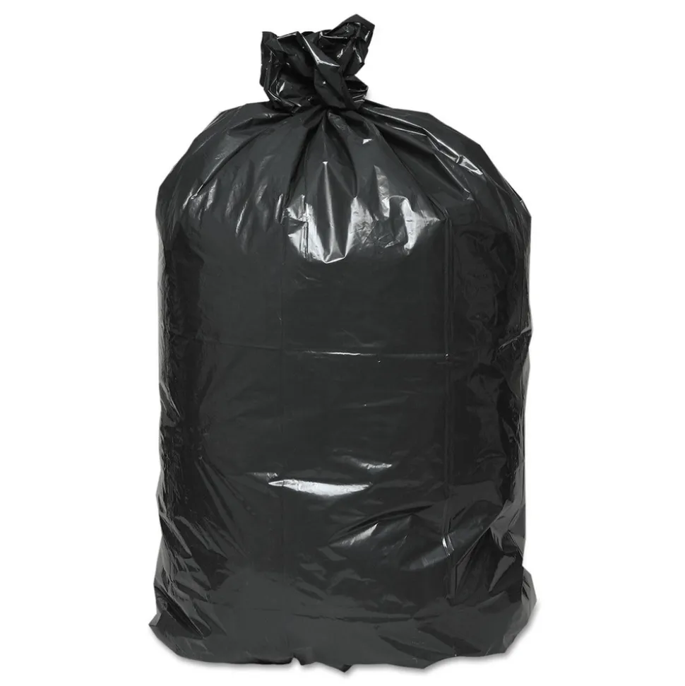Classic 45 Gallon 0.63 mil 40 in. x 46 in. Linear Low-Density Can Liners - Black (250/Carton)