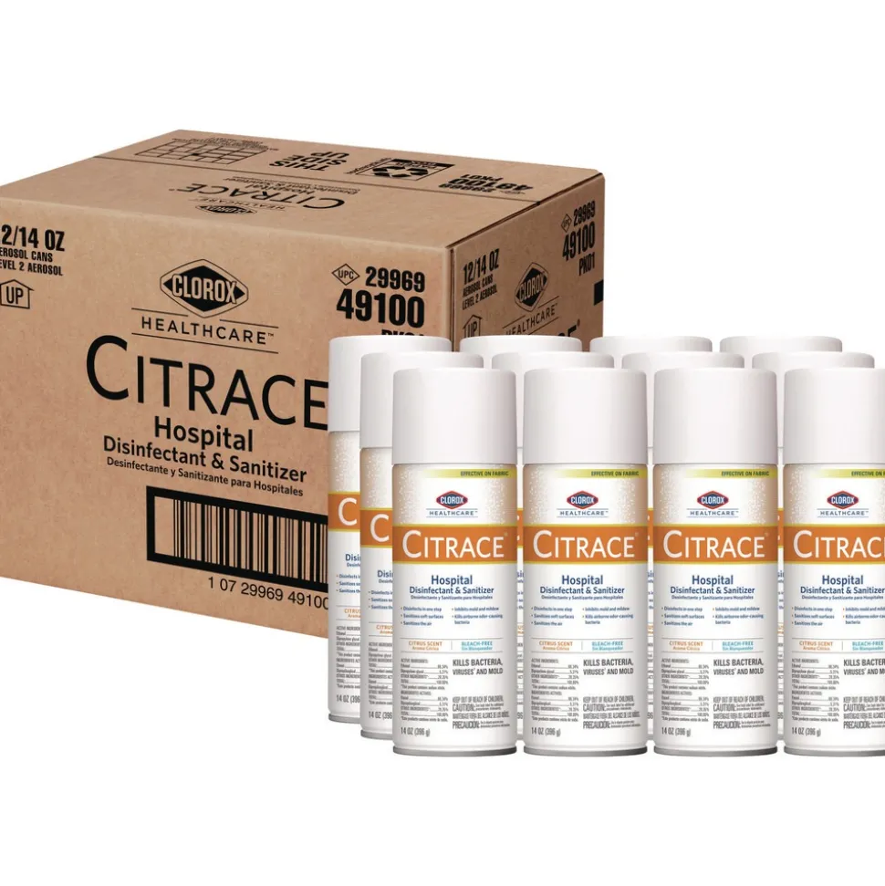 Clorox Healthcare 49100 14 oz. Aerosol Citrus Citrace Hospital Disinfectant and Deodorizer (12/Carton)