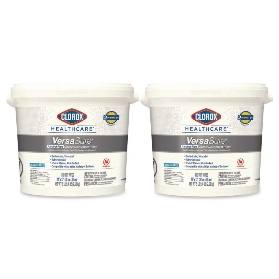 Clorox Healthcare VersaSure 12 in. x 12 in. 1-Ply Cleaner Disinfectant Wipes - Fragranced White (2/Carton)