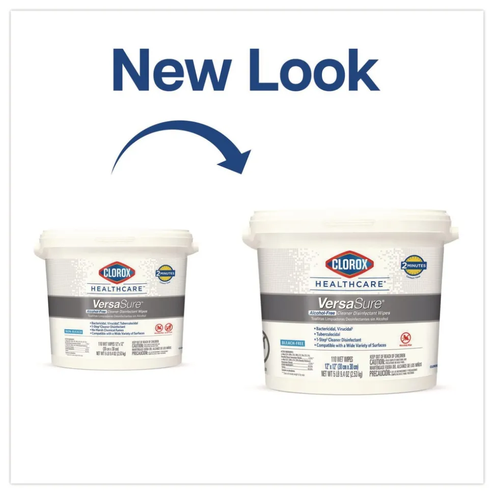 Clorox Healthcare VersaSure 12 in. x 12 in. 1-Ply Cleaner Disinfectant Wipes - Fragranced White (2/Carton)