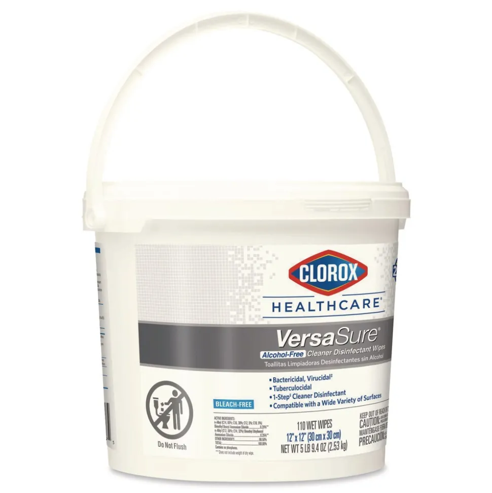 Clorox Healthcare VersaSure 12 in. x 12 in. 1-Ply Cleaner Disinfectant Wipes - Fragranced White (2/Carton)