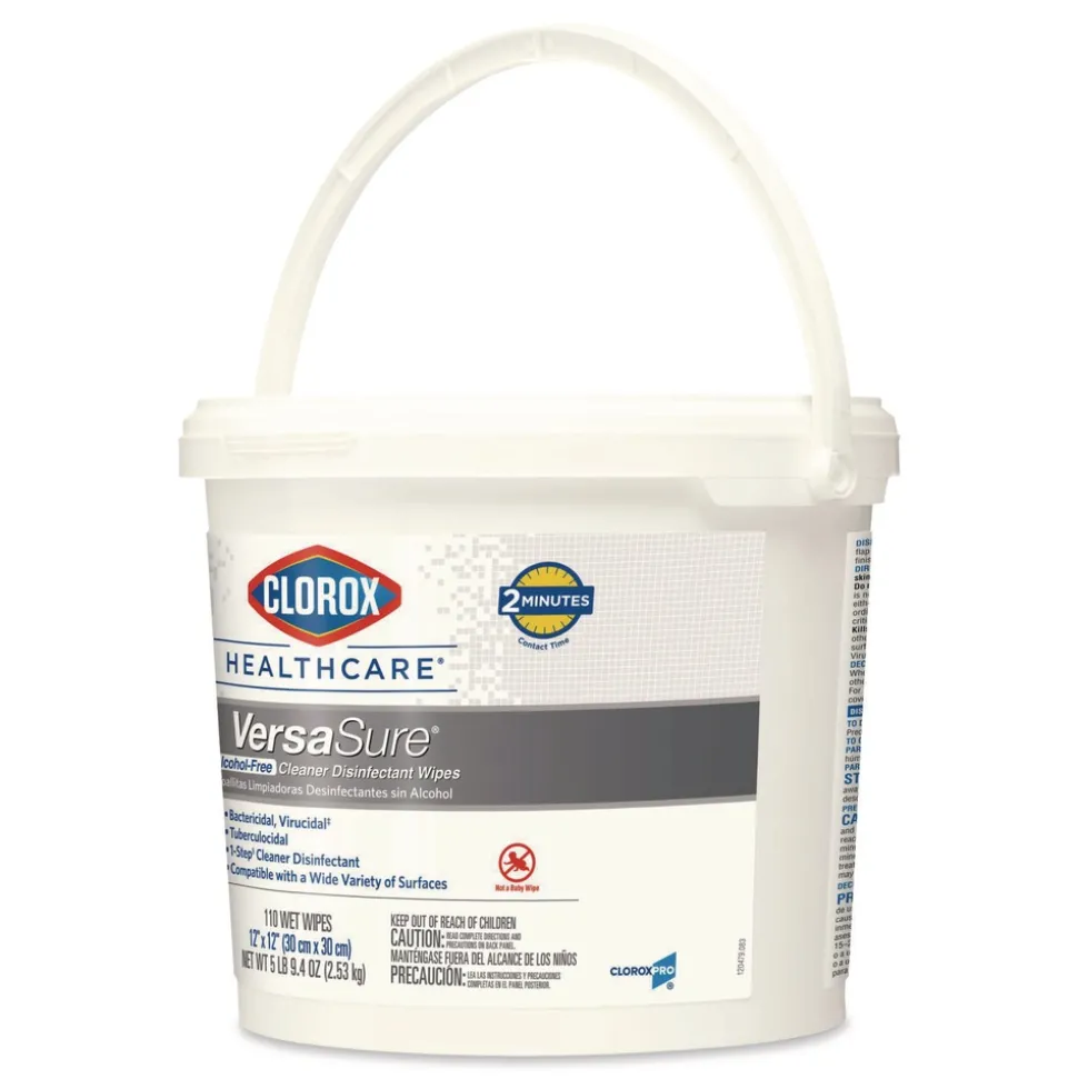 Clorox Healthcare VersaSure 12 in. x 12 in. 1-Ply Cleaner Disinfectant Wipes - Fragranced White (2/Carton)