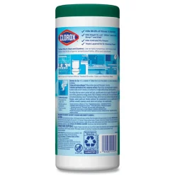 Clorox 7 in. x 8 in. 1-Ply Disinfecting Wipes - Fresh Scent/Citrus Blend (35/Canister, 3/Pack, 5 Packs/Carton)