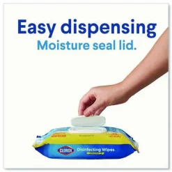 Clorox 8 in. x 7 in. 1-Ply Flex Pack Disinfecting Cleaning Wipes - Fresh Scent White (6/Carton)