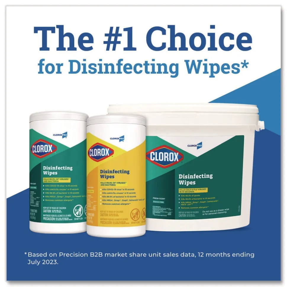 Clorox 1 Ply 7 in. x 8 in. Fresh Scent Disinfecting Wipes - White (1/Carton)
